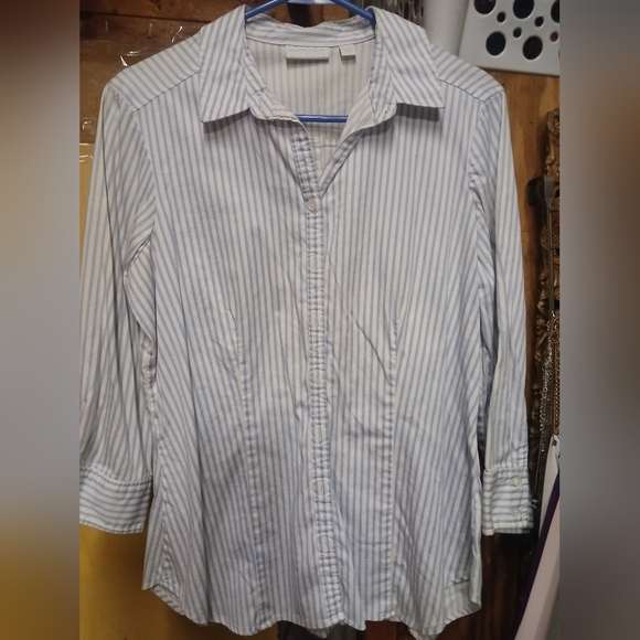 Womens Blue Striped Shirt - Picture 1 of 2